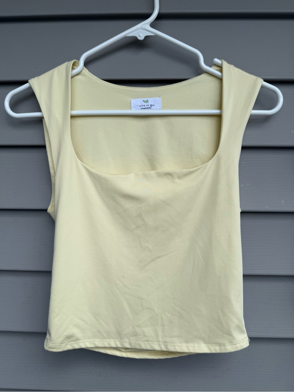 Light Yellow Square Neck Tank Top